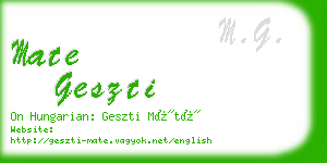 mate geszti business card